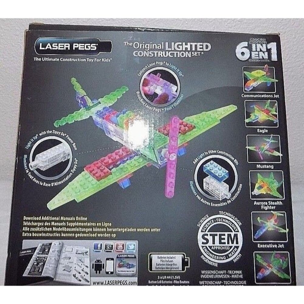 Laser Pegs Building Bricks Set Executive Jet Electronic Interlocking Blocks STEM - Picture 3 of 16